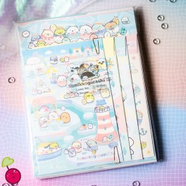 Set de papiers à lettres Sumikko Gurashi  - Shirokuma visite sa famille -  Le village