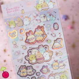 Stickers Sumikko Gurashi  - Ebi Idol - Fond rose