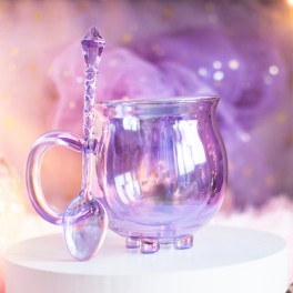 Mug Chaudron en verre et sa cuill&egrave;re
