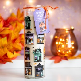 Grande bougie Spooky Street - Roul&eacute; Cannelle Citrouille