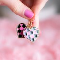 Boucles d'oreilles - Damier rose